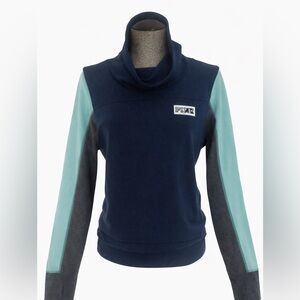 PINK Victoria’s Secret Ultimate Navy Colorblock Cowl Neck Pullover – Size Large